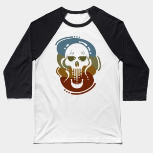 Coffee Cup Eyed Skull Retro Baseball T-Shirt